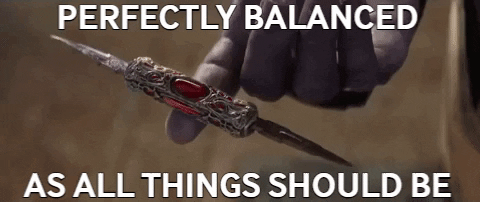 Gif of Thanos saying "perfectly balanced as all things should be" in relation to topic clusters