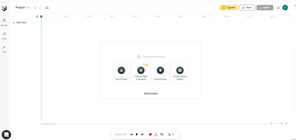 podcastle screenshot, AI content creation tools