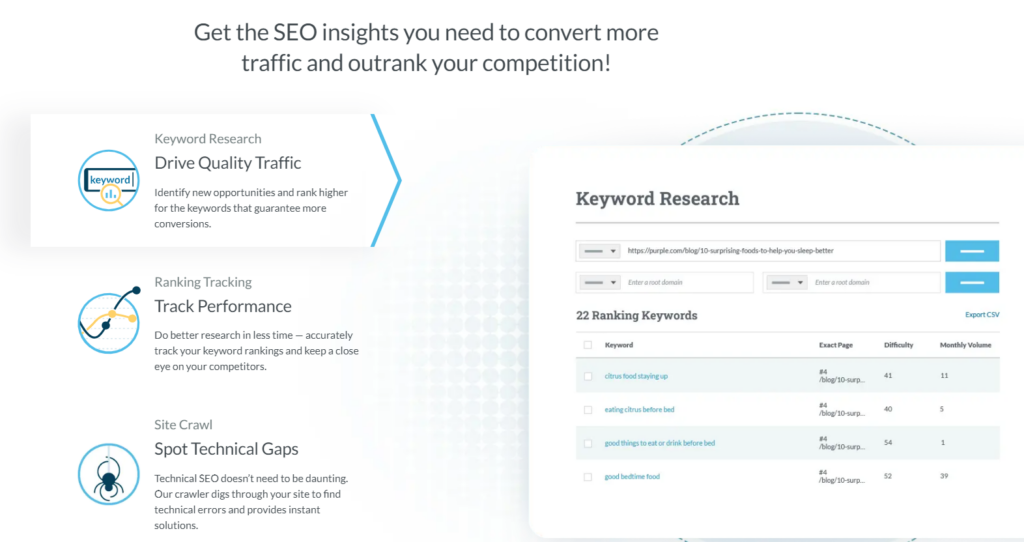 Screenshot of Moz, 7 of the Best Tools for Monitoring Your Website SEO Analytics