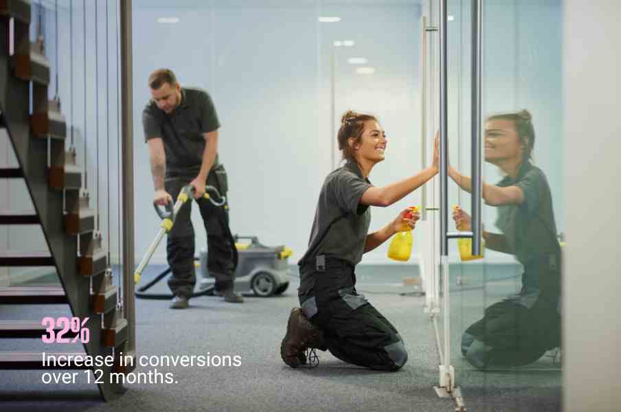 Feature image for a case study about BIC Plc cleaning services on ROAR Digital Marketing