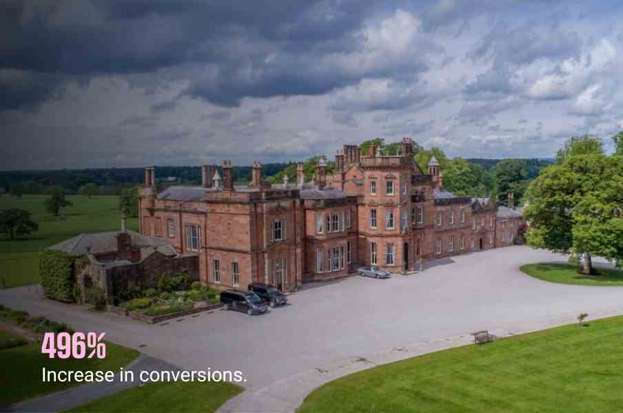 Image of netherby hall for a case study that shows that ROAR increased their conversion rate by 100.06% in a 5 month period