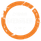 Orange circle with three white stars