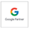 Red, yellow, blue and green letter G above the word Google Partner